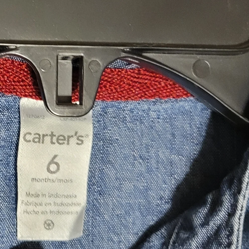 Carter's Dress Denim Embroidry Belt Dress 6M